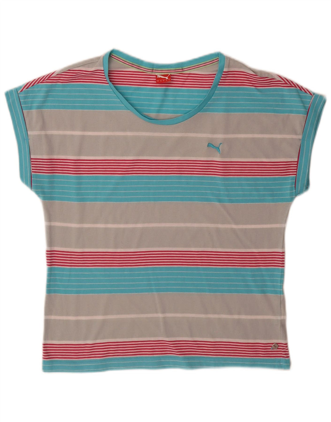T-shirt da donna Puma UK 12 media a righe multicolore