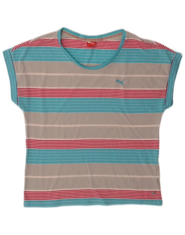 T-shirt da donna Puma UK 12 media a righe multicolore