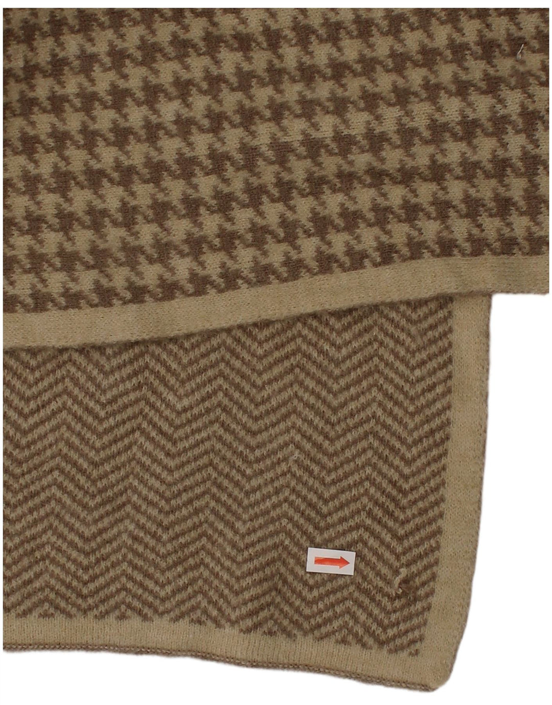 Sciarpa rettangolare da donna vintage taglia unica classica pied de poule beige