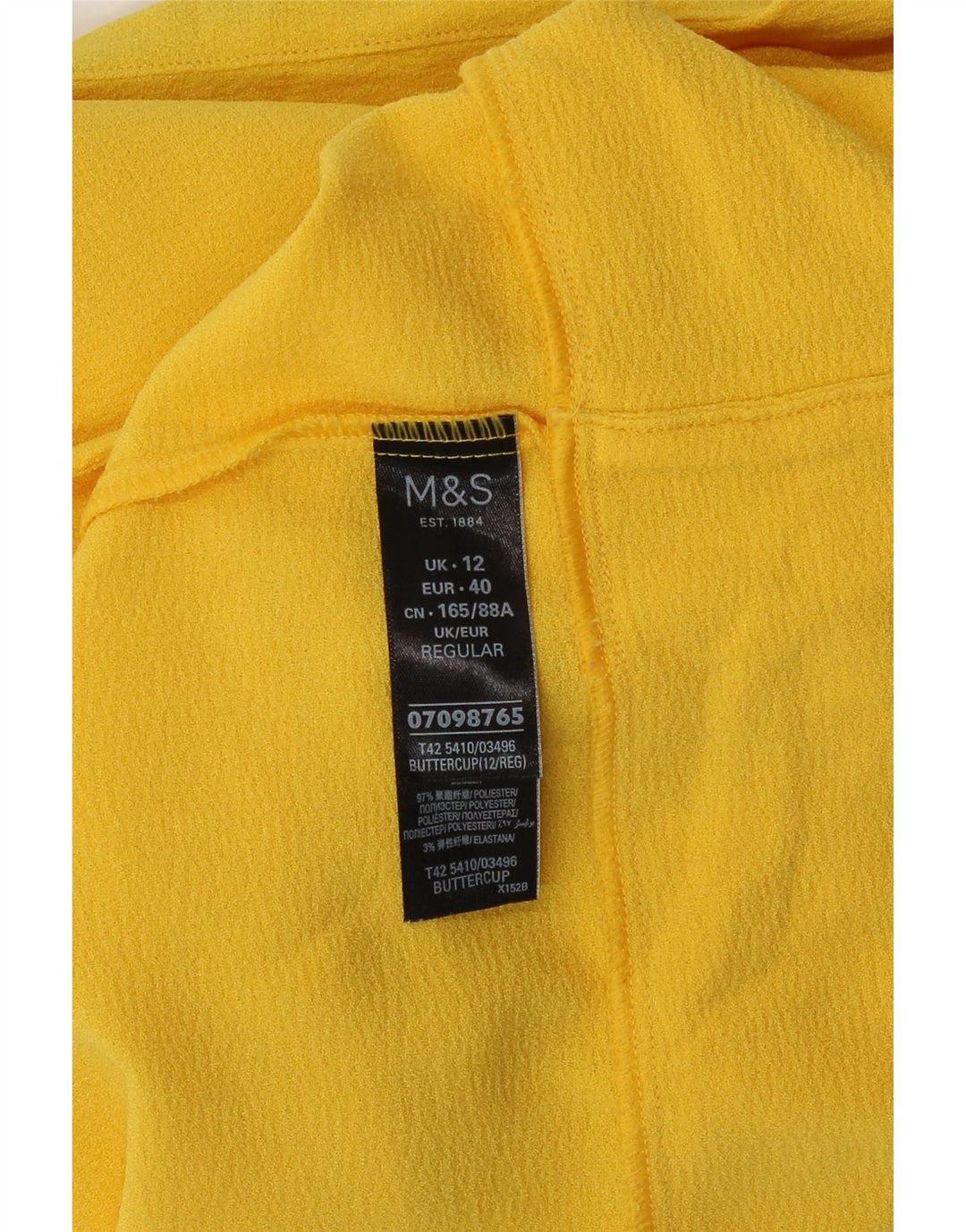 Abito a trapezio da donna Marks & Spencer UK 12 Poliestere giallo medio