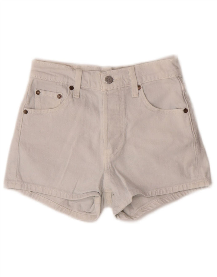Levi's Donna 501 Denim Hot Pants W23 2XS Cotone Bianco
