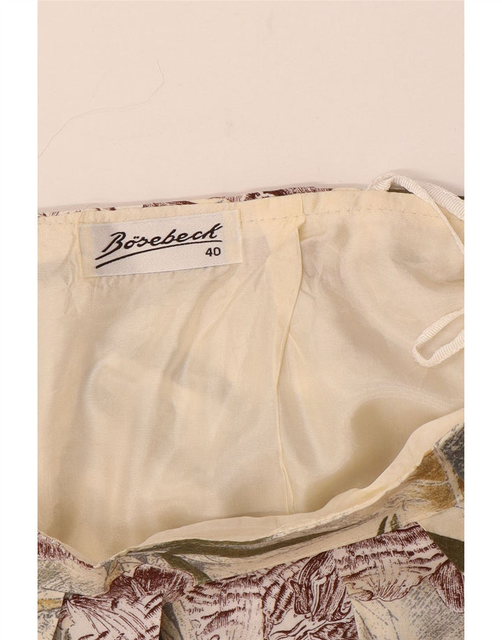 Gonna a pieghe vintage da donna EU 40 media W30 floreale multicolore