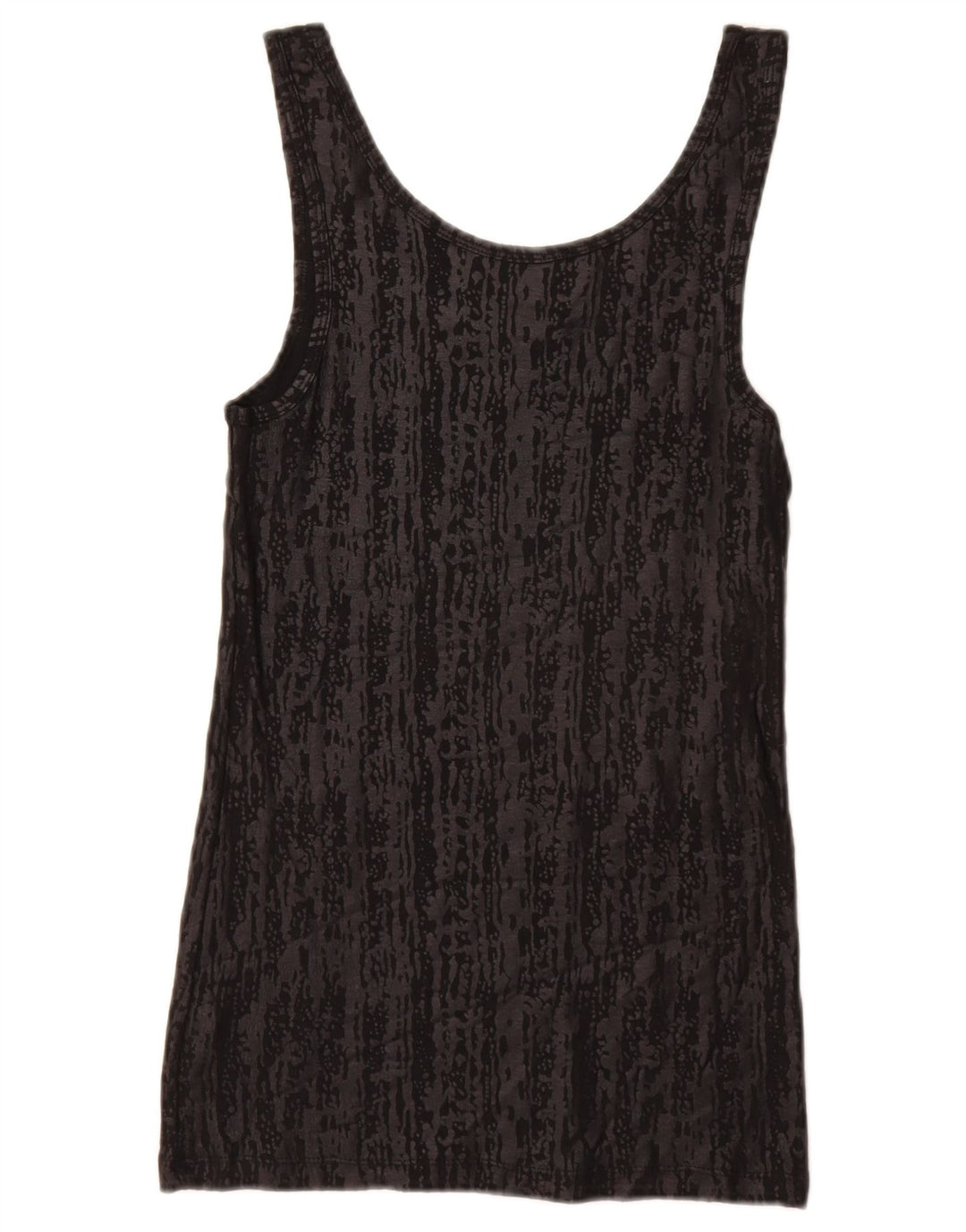 MOSSIMO Canotta da donna UK 12 Cotone medio nero con stampa animalier