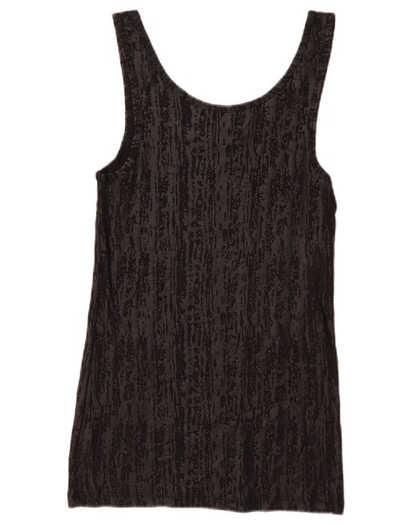 MOSSIMO Canotta da donna UK 12 Cotone medio nero con stampa animalier