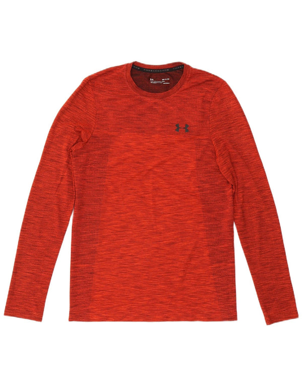 Under Armour Uomo Heat Gear Top manica lunga rosso medio chiazzato