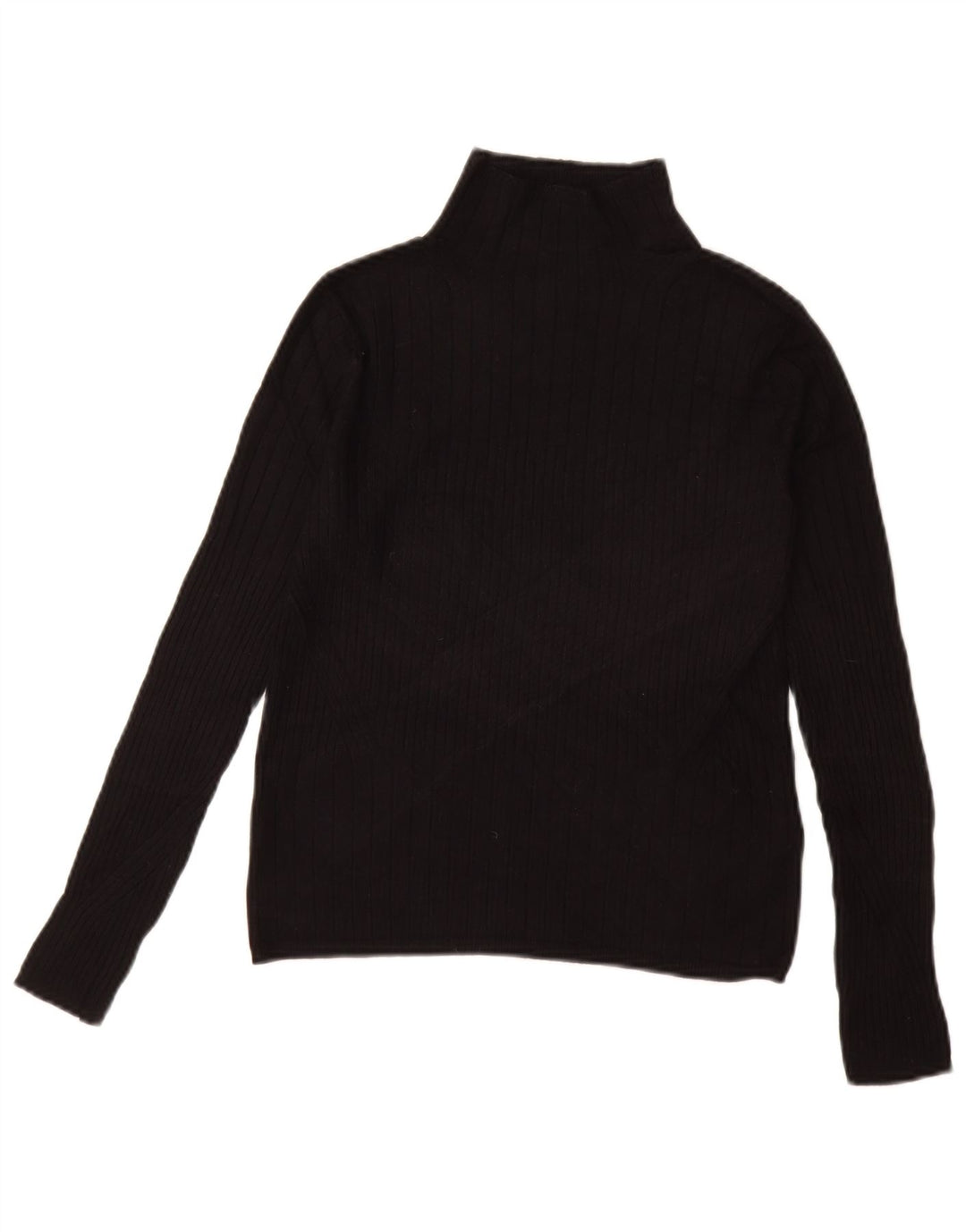 MARKS & SPENCER maglione maglione da donna con collo alto UK 10 piccolo nero