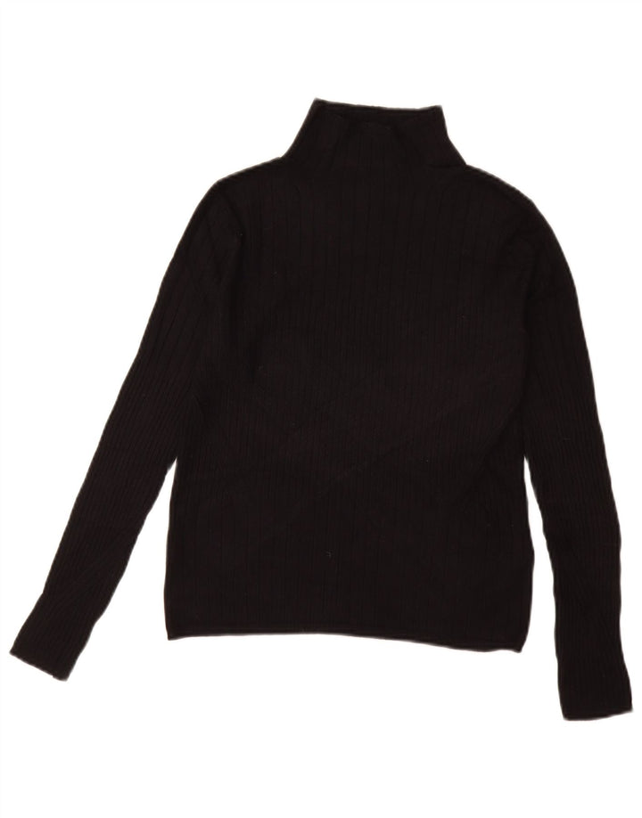 MARKS & SPENCER maglione maglione da donna con collo alto UK 10 piccolo nero