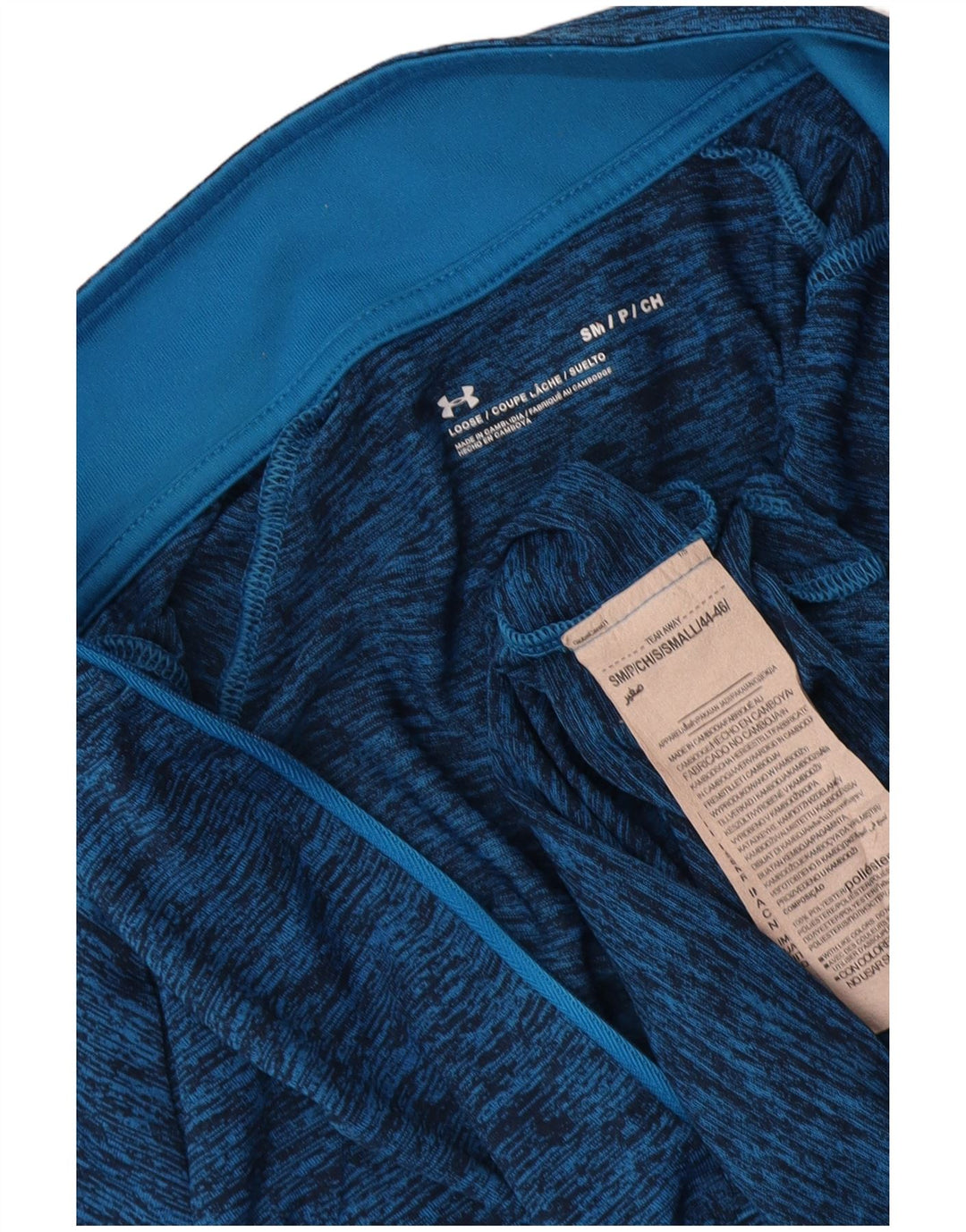 Maglia da ginnastica Under Armour da uomo con zip e collo, piccola blu screziata