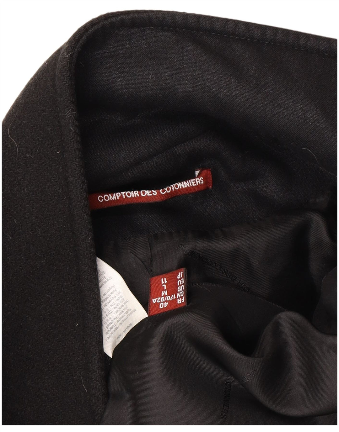 VINTAGE Womens Overcoat UK 14 Large Black Viscose