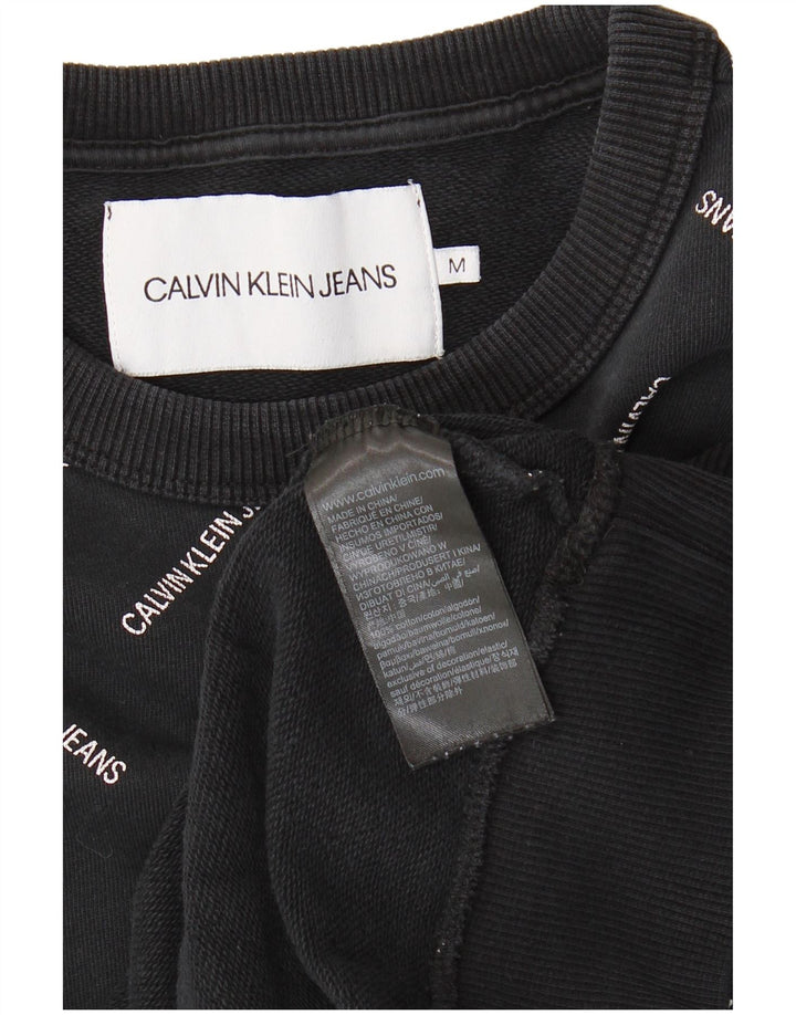CALVIN KLEIN JEANS Felpa con grafica da uomo Maglione medio cotone nero