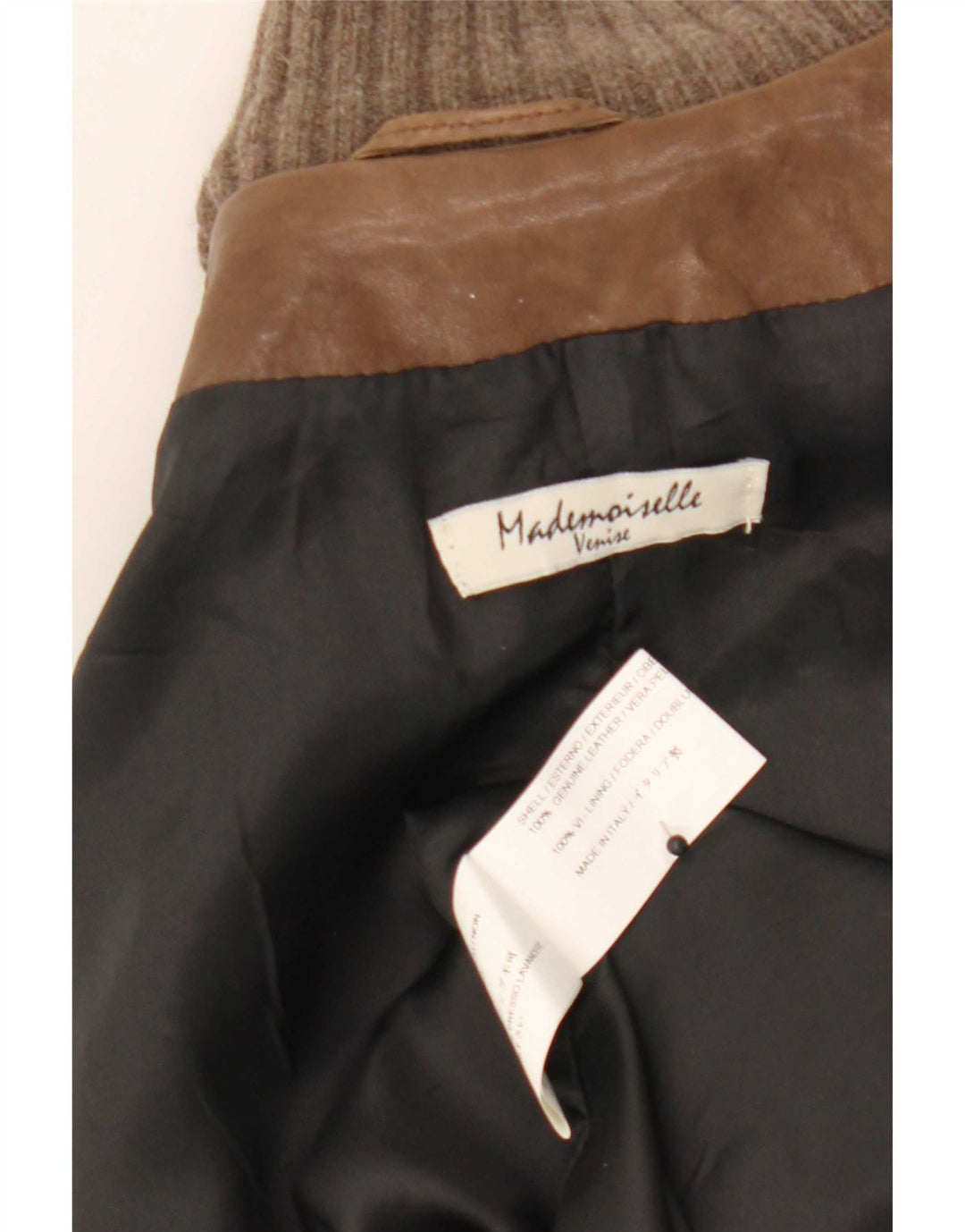 Giacca in pelle vintage da donna UK 14 Marrone medio