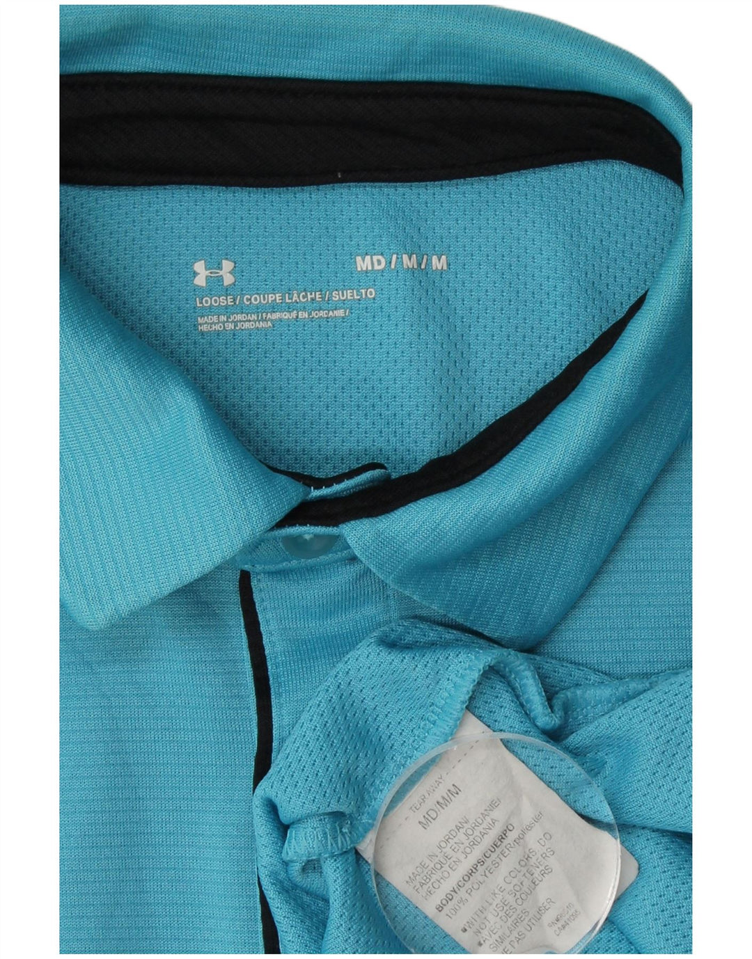 Polo da uomo dal taglio ampio UNDER ARMOUR in poliestere blu medio