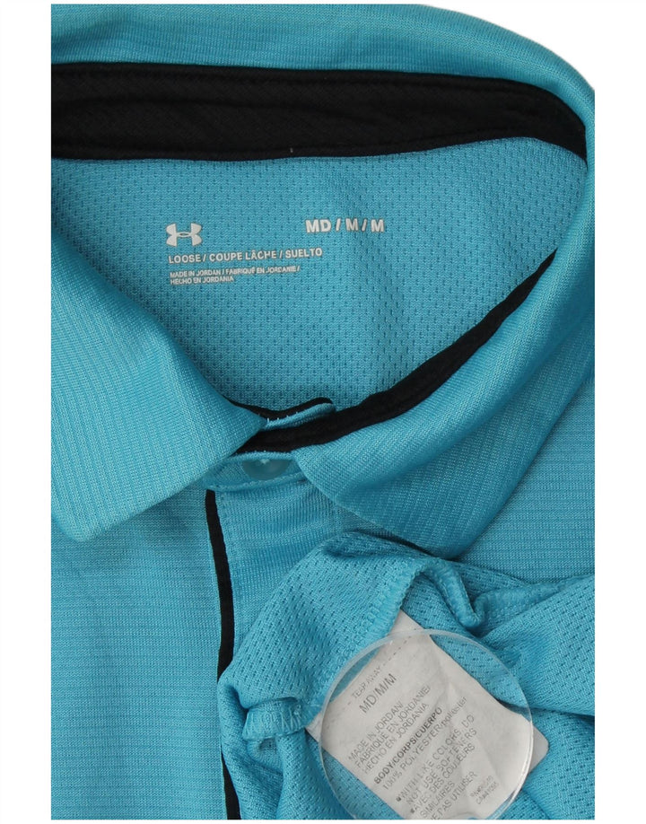 Polo da uomo dal taglio ampio UNDER ARMOUR in poliestere blu medio