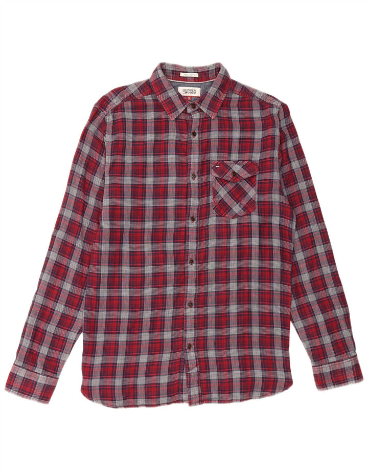 Tommy Hilfiger Camicia da uomo in flanella vestibilità regolare in cotone a quadri rosso medio