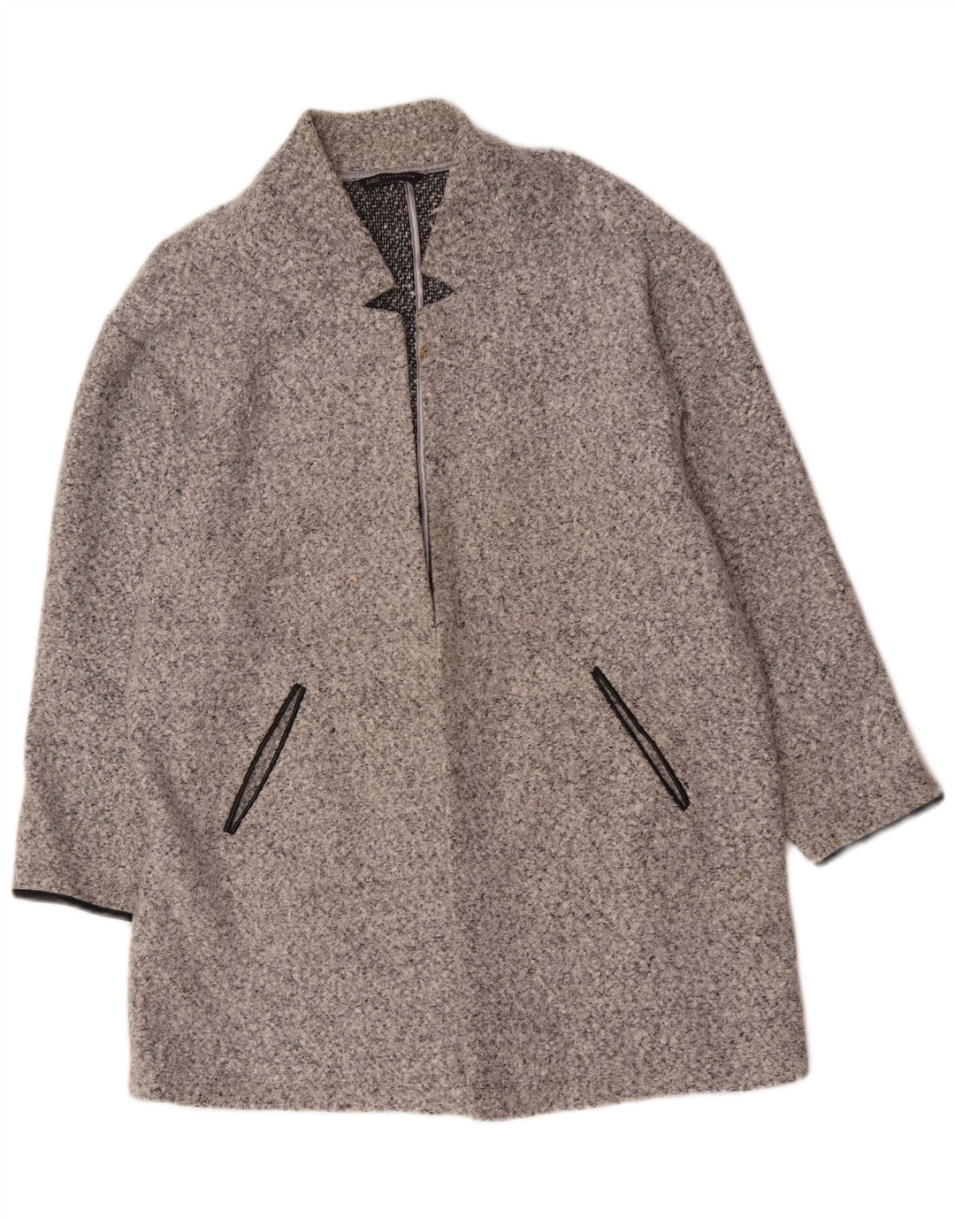 Soprabito aperto da donna Marks & Spencer UK 20 2XL Poliestere chiazzato grigio