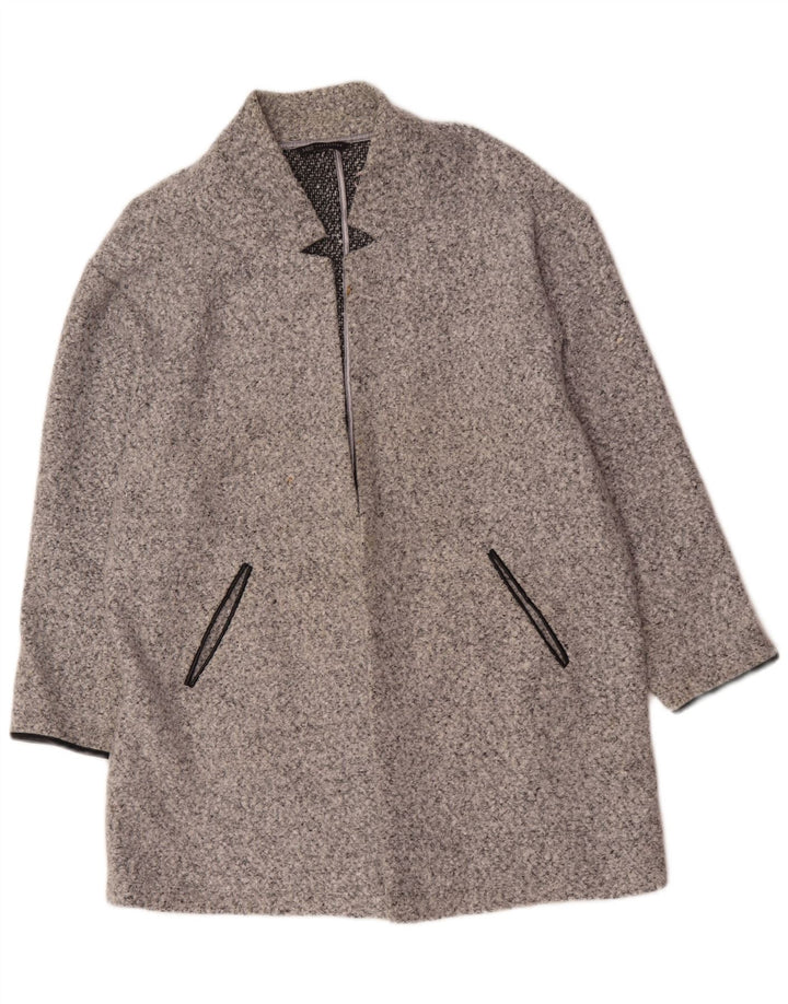 Soprabito aperto da donna Marks & Spencer UK 20 2XL Poliestere chiazzato grigio