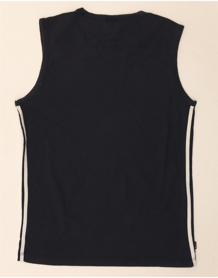 T-shirt da uomo Adidas Top media in cotone blu navy