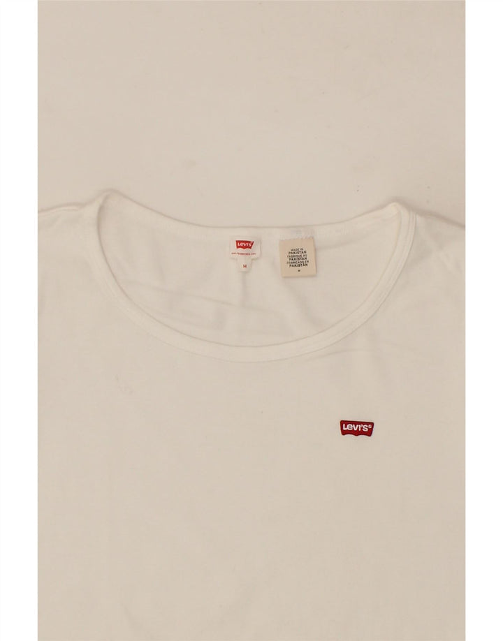 LEVI'S Womens T-Shirt Top UK 12 Medium White Cotton Vintage Levi's and Second-Hand Levi's from Messina Hembry 