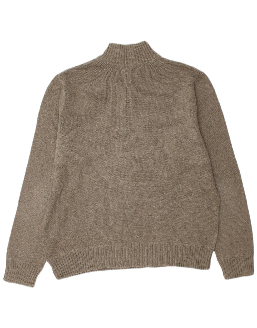 EDDIE BAUER Maglione da uomo con zip e collo grande in cotone kaki