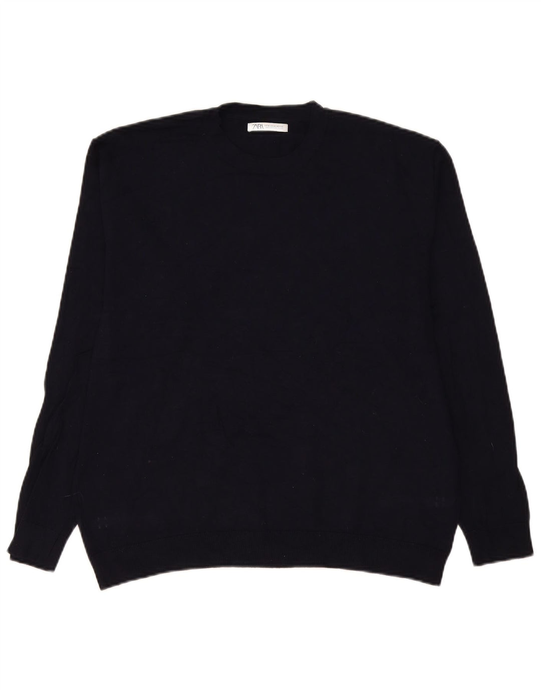 Maglione Zara da uomo girocollo in viscosa blu navy medio