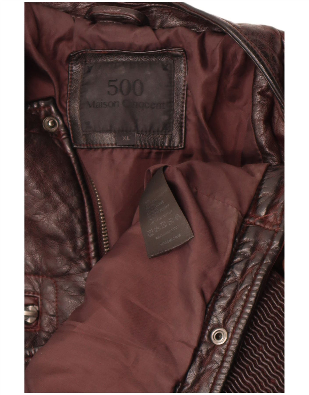 Maison Cinqcent Giacca da donna in ecopelle UK 18 XL Marrone poliuretano