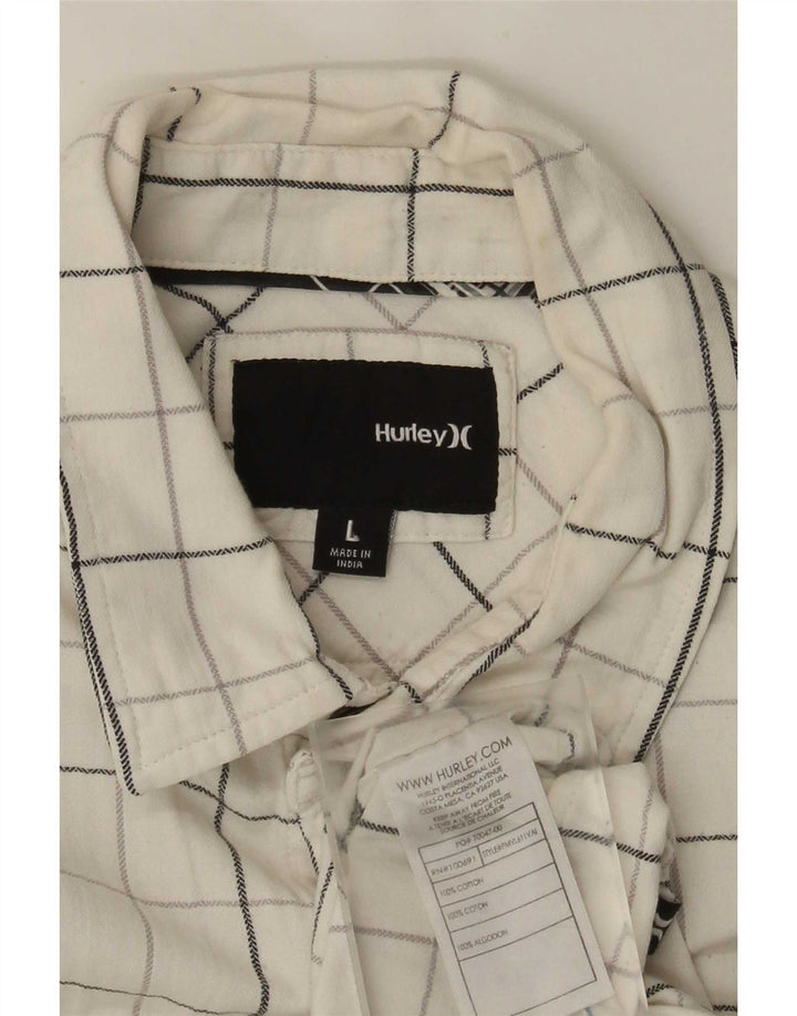 Camicia da uomo Hurley in cotone a quadri bianchi grandi