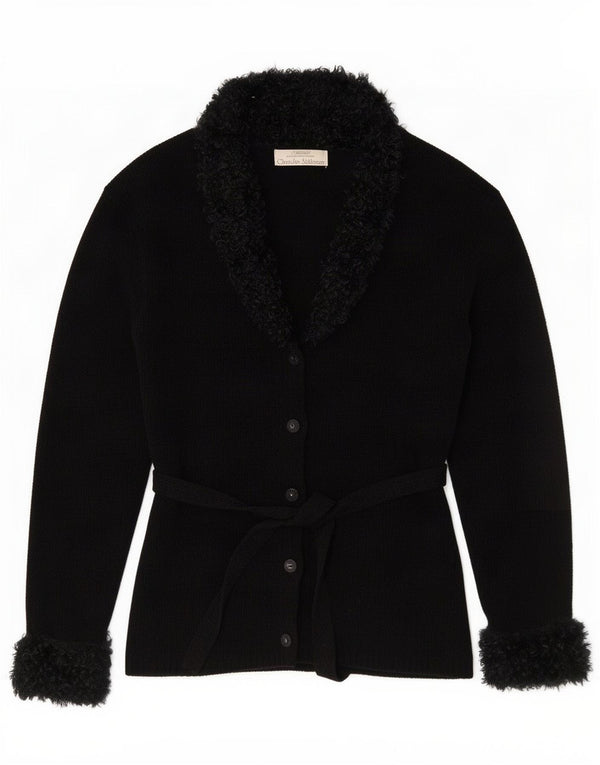 St. Maglione cardigan da donna Bernard UK 12/14 Acrilico nero medio