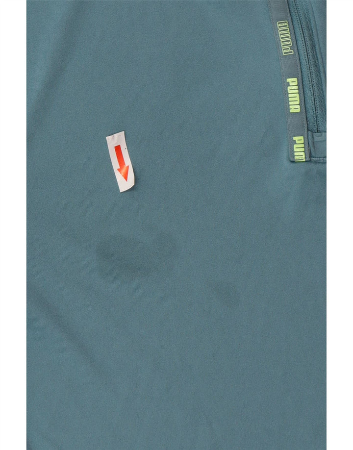 Maglia da tuta Puma da ragazzo con zip e collo, 13-14 anni, in poliestere blu