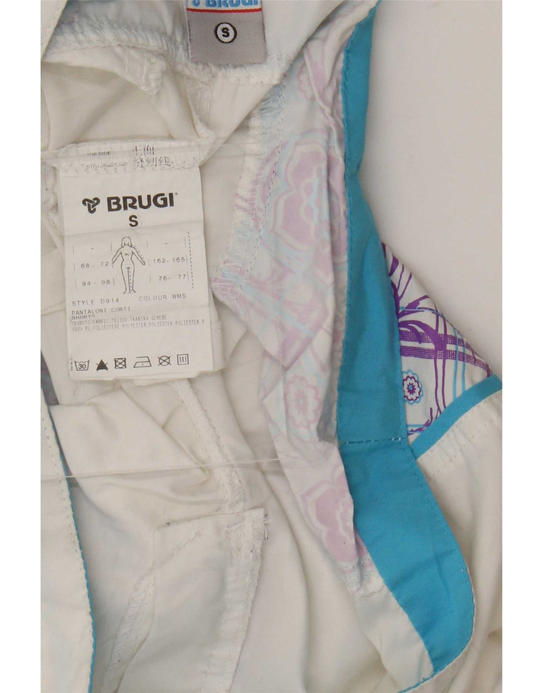 Pantaloncini Brugi da donna piccoli W27 poliestere geometrico bianco