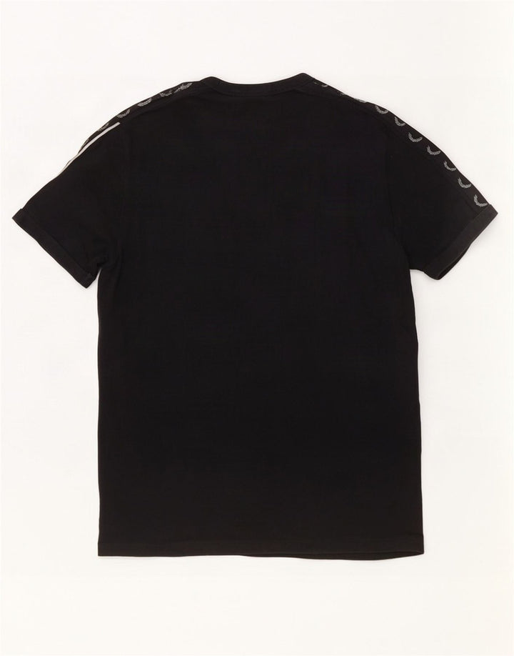 T-shirt grafica da uomo Fred Perry Top in cotone nero medio