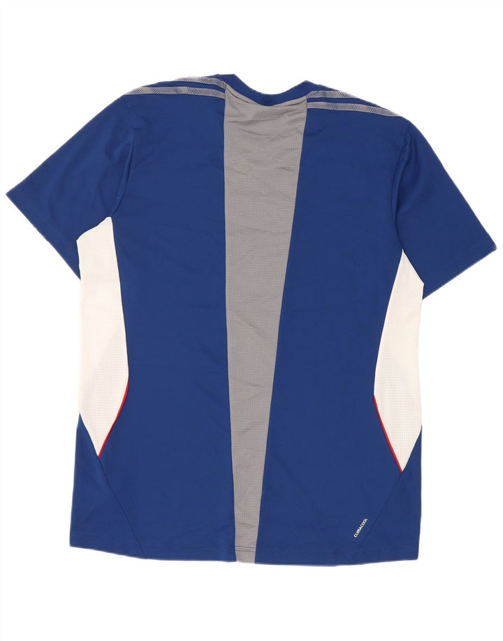 T-shirt Adidas Climacool da uomo, grande, in poliestere color block blu