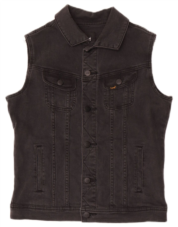 Gilet in denim da uomo Lee UK 36 piccolo cotone grigio