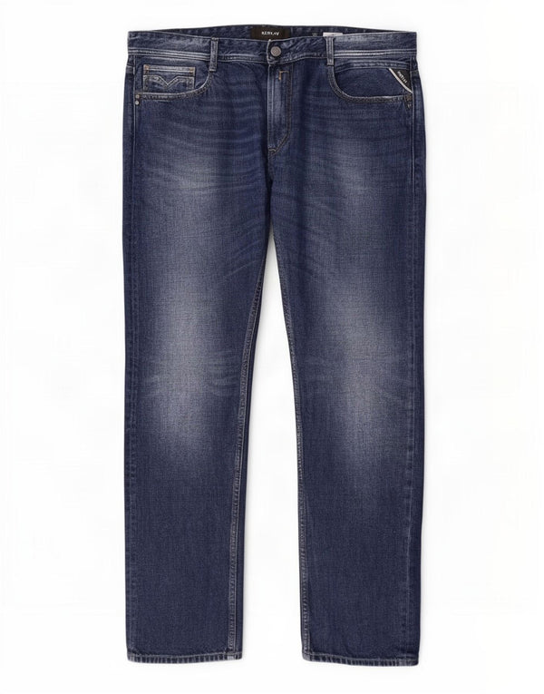 Replay Jeans dritti da uomo Rob W40 L34 in cotone blu navy