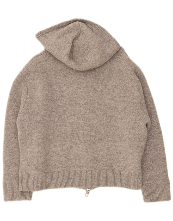 Maglione cardigan con cappuccio da donna Zara UK 14 Lana grigio medio