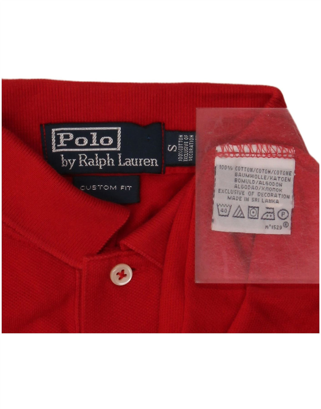 RALPH LAUREN Mens Custom Fit Polo Shirt Small Red Cotton