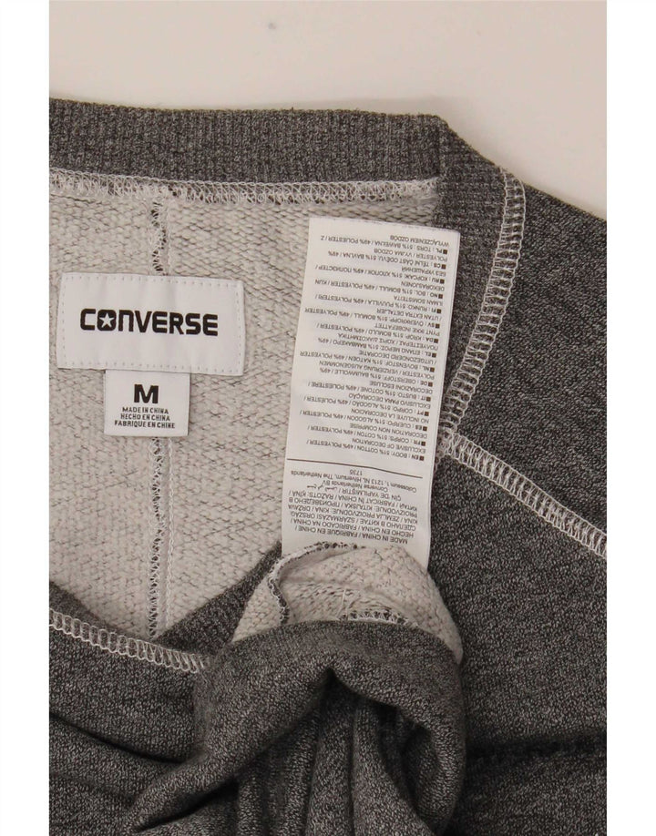 Felpa grafica da uomo Converse Maglione in cotone grigio medio