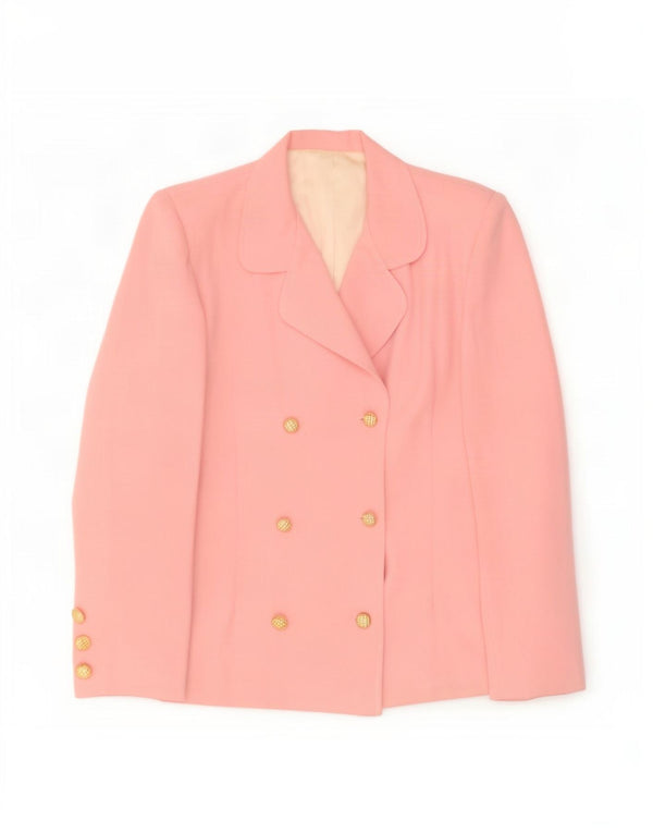 Vintage Womens Double Breasted Blazer Jacket UK 10 Small Pink