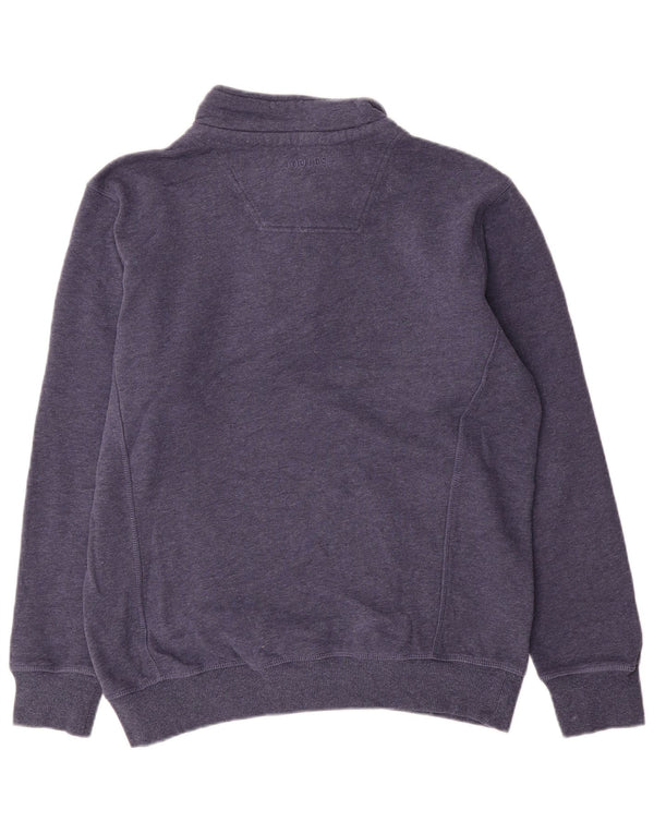 Joules Felpa da uomo con collo con zip, maglione medio, cotone blu navy