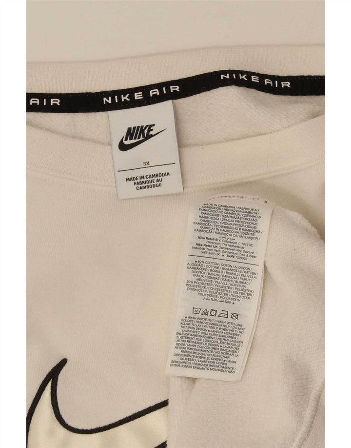 Felpa con grafica oversize da uomo Nike 3XL cotone bianco