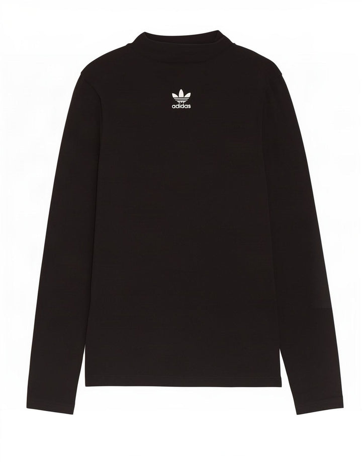 Top Adidas da donna a manica lunga UK 12 medio nero cotone