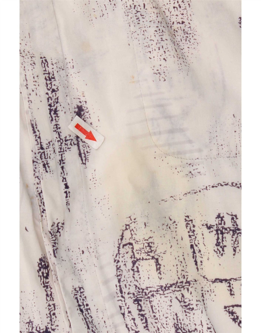 Camicia a maniche corte grafica vintage da uomo grande in cotone bianco
