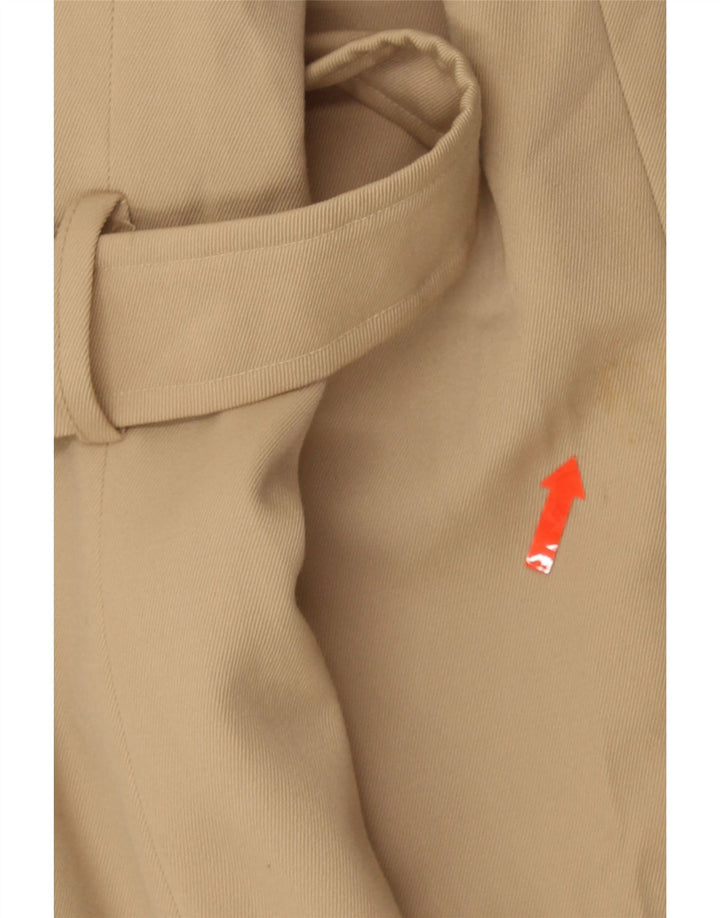 Cappotto doppiopetto vintage da uomo UK 38 Lana vergine beige medio