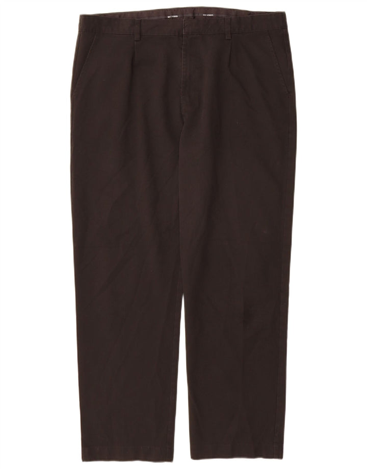 Pantaloni chino dritti da uomo Marks & Spencer W36 L29 poliestere nero
