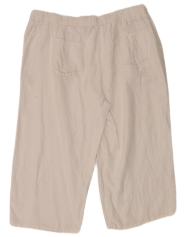 Pantaloni Capri a vita alta da donna Marks & Spencer UK 16 Large W36 L21 Bianco