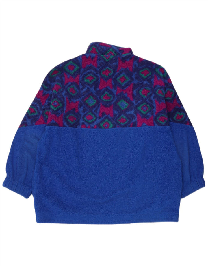 Maglione in pile da uomo Fila con bottoni e collo IT 48 Blu medio geometrico