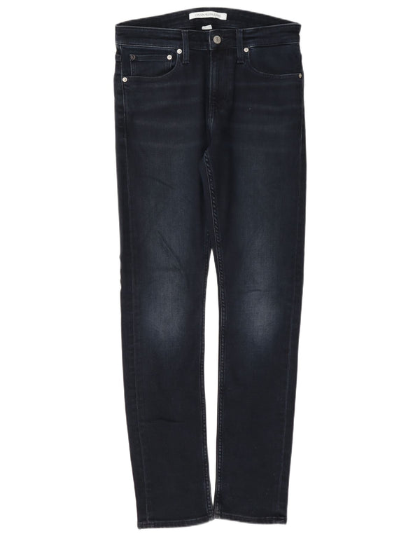 Jeans slim da uomo Calvin Klein W28 L32 cotone blu navy