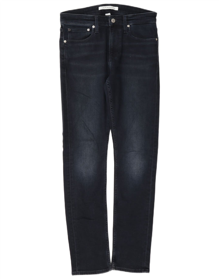 Jeans slim da uomo Calvin Klein W28 L32 cotone blu navy