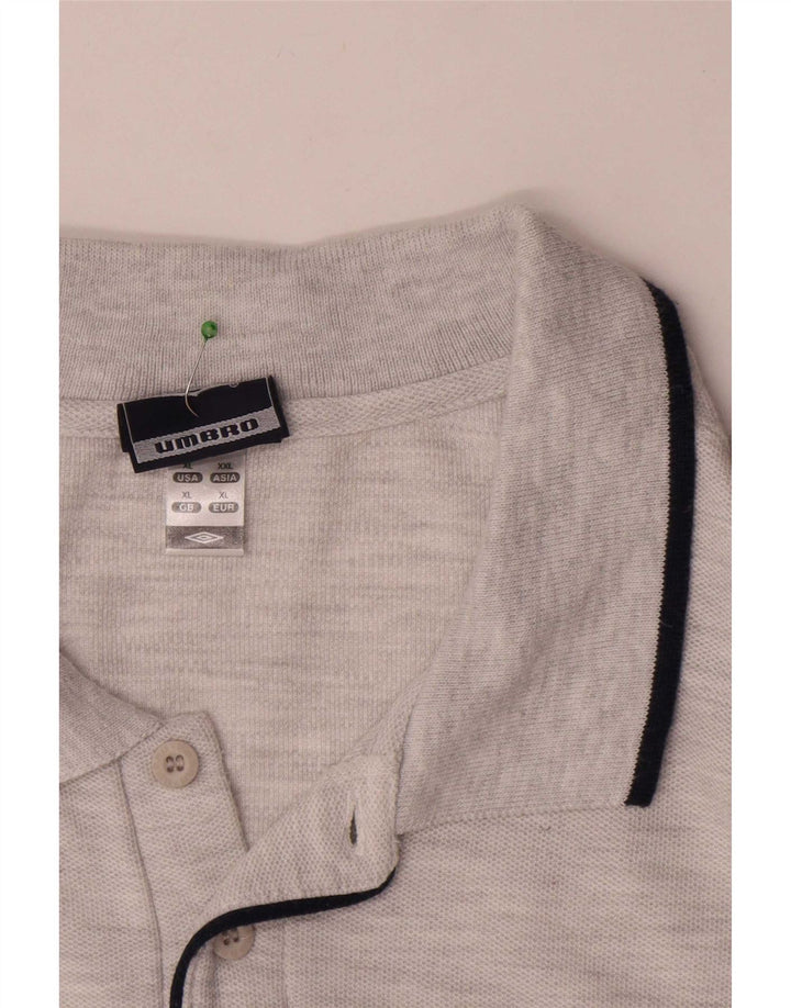 Polo Umbro da uomo XL in cotone a righe grigie
