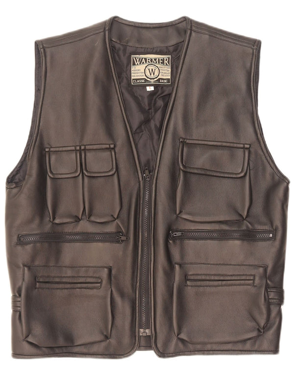 Gilet pratico da uomo vintage UK 40 grande nero