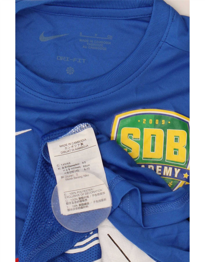 T-shirt grafica Nike Dri Fit da ragazzo, 8-9 anni, piccola, in poliestere blu
